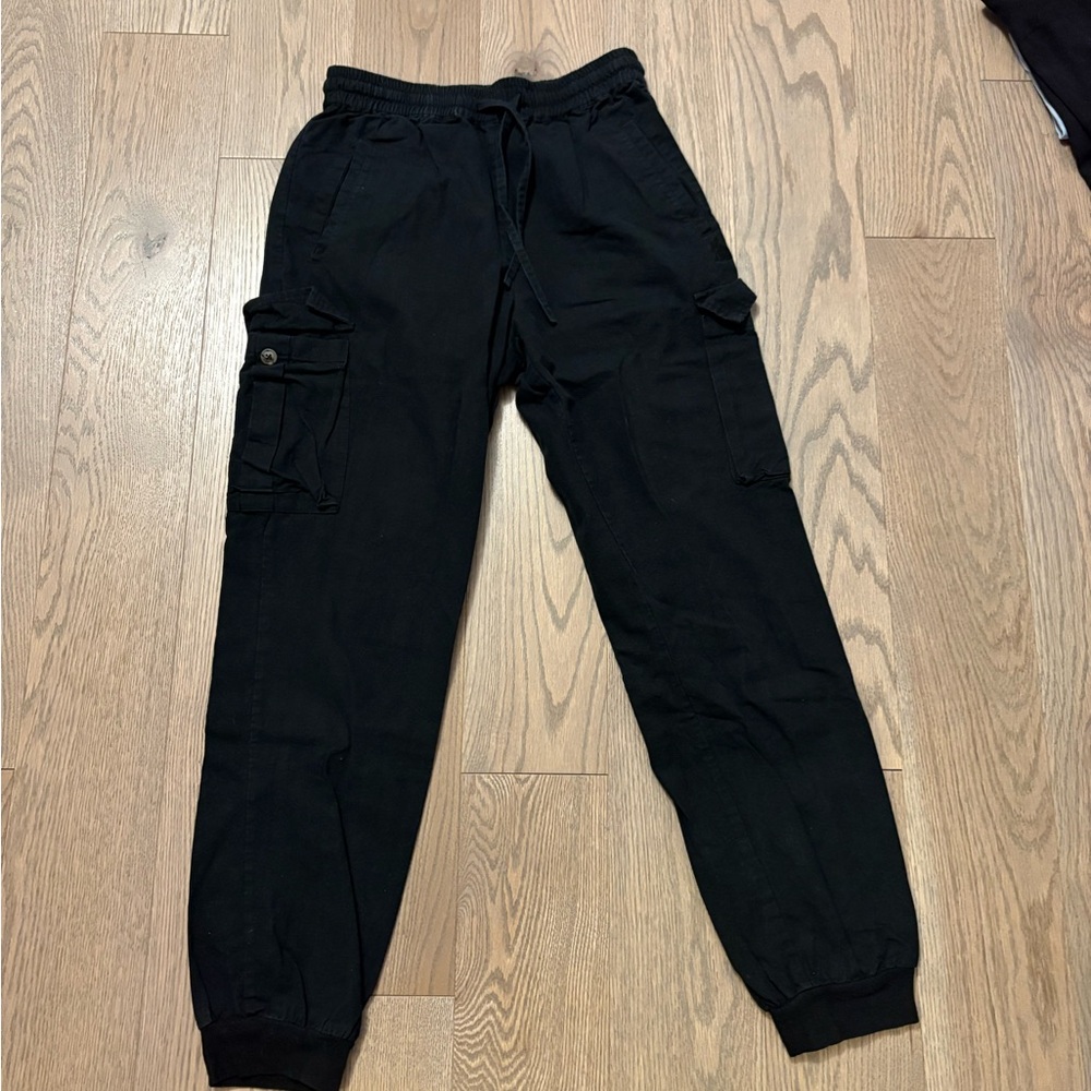 Black Cargo Jogger Pants